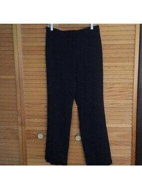 Roberto Cavalli Black Women Wool Blend Slit Hip Pockets Tuxedo Pants IT 48 US 12